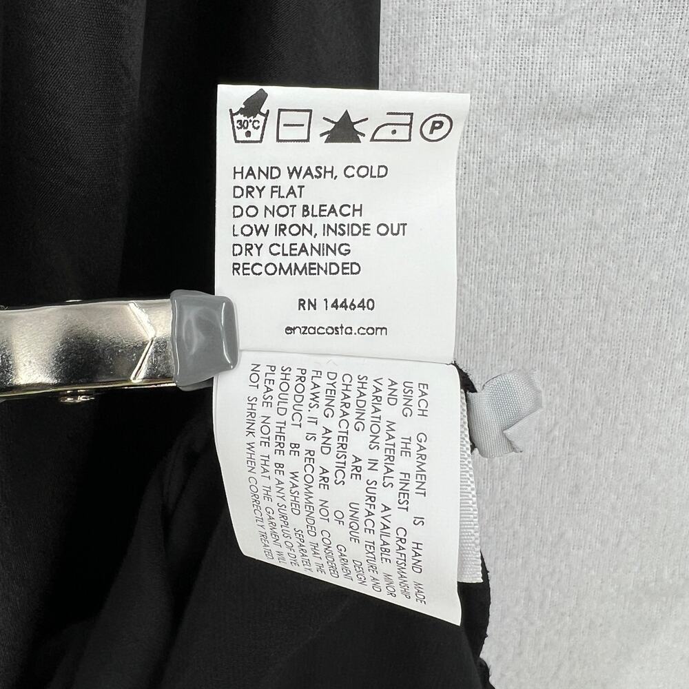 ENZA COSTA Satin Bias Cut Skirt Womens Small 1 Black Midi Pull on Slip Maxi NWOT - Picture 12 of 16